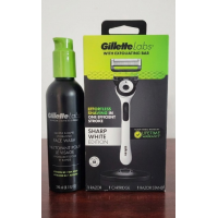 Набір для гоління Gillette Labs Sharp White Edition (1 станок, 1 картридж і гель для вмивання 240 мл)