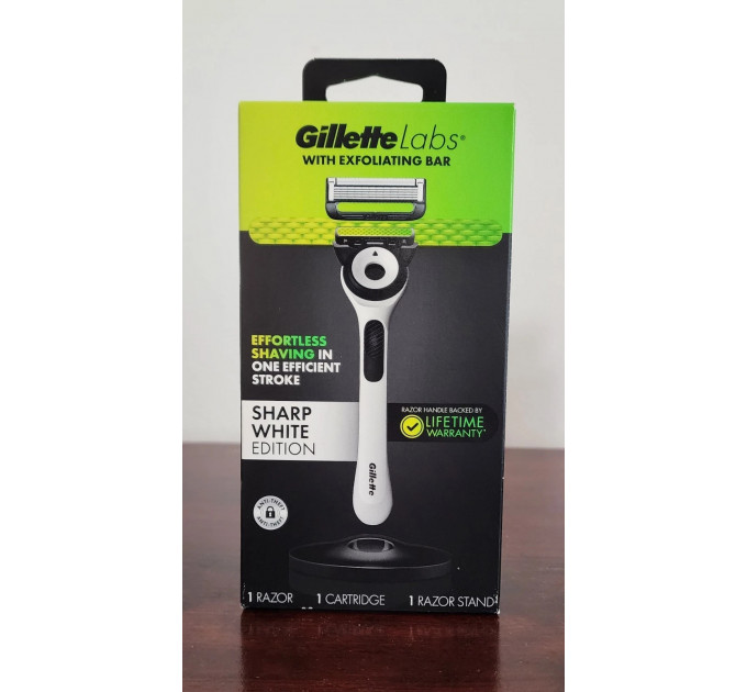 Набір для гоління Gillette Labs Sharp White Edition (1 станок, 1 картридж і гель для вмивання 240 мл)