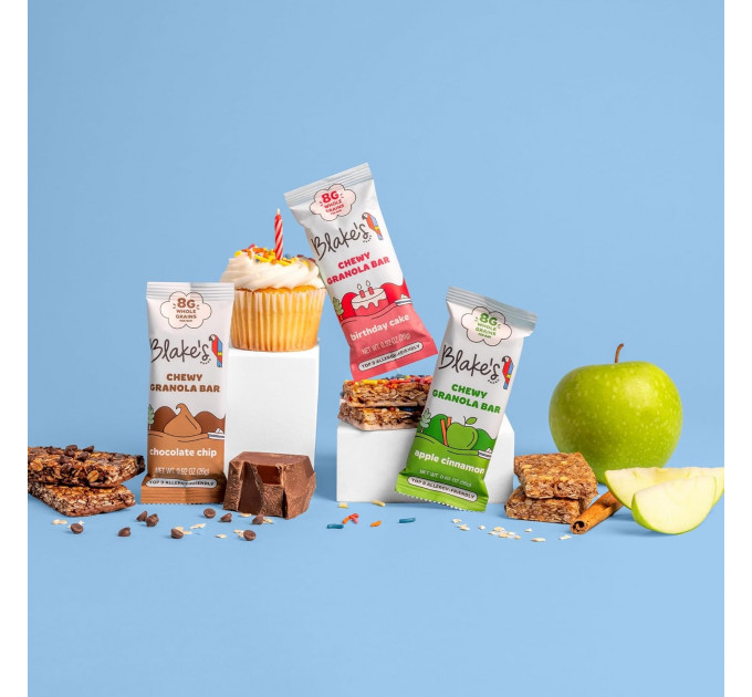 Гранола злакові батончики Blake’s Seed Based Chewy Granola Bars (яблуко-кориця, торт, шоколад) 24 шт по 26 г