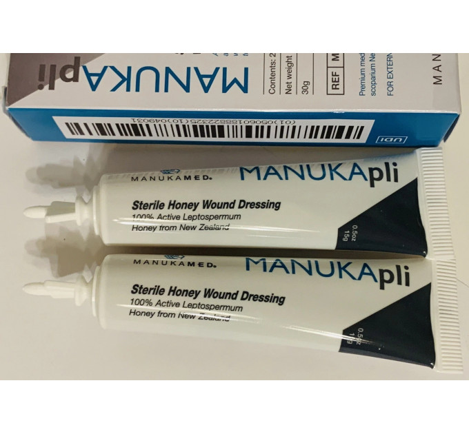 Медичний мед для ран ManukaMed MANUKApli (Нова Зеландія) — стерильний загоювальний мед з манукою 2 туби по 15 грамів