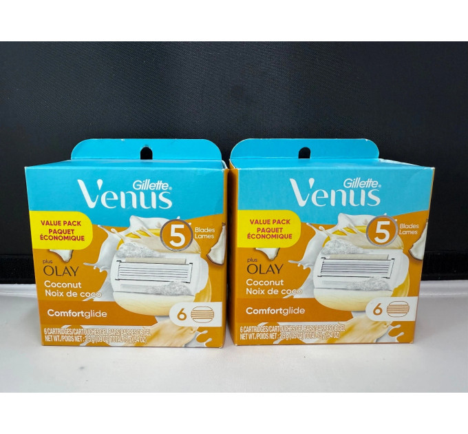 Змінні картриджі для гоління Gillette Venus ComfortGlide Olay Coconut для жінок (6 шт картриджів)
