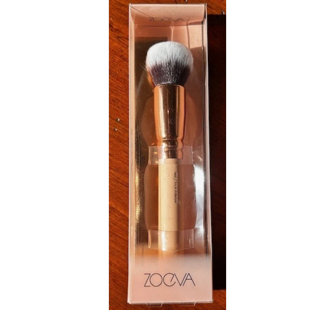 Професійний пензель для нанесення і розтушовування тону ZOEVA 102 Silk Finish Rose Gold