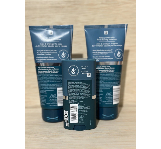 Набір для чоловічої інтимної гігієни Gillette Intimate (2 креми для гоління та очищення 2-в-1 по 177 мл і 1 стік від подразнення шкіри 48 г)