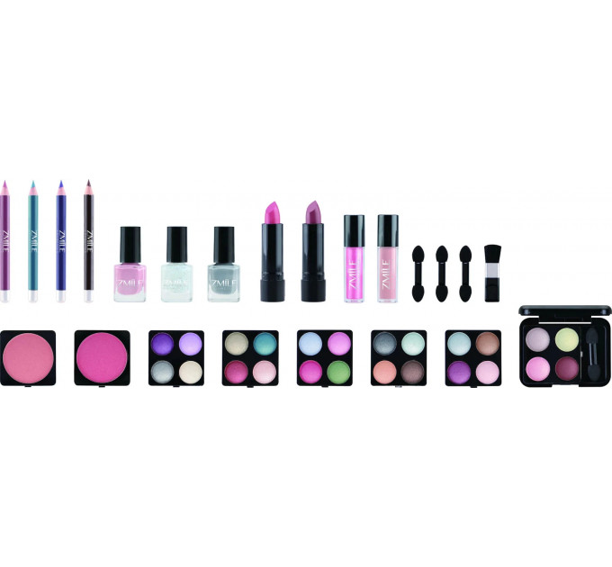 Подарунковий набір декоративної косметики в кейсі Zmile Cosmetics Vanity Case Vegan 42 предмети