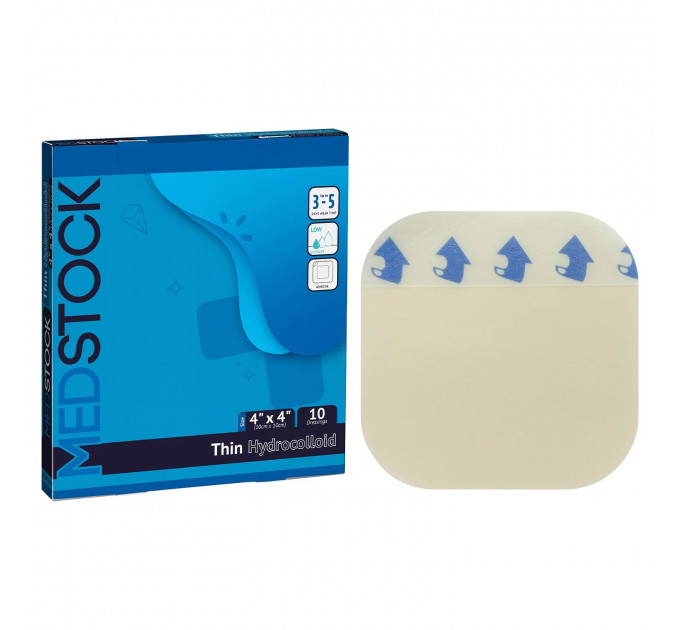 Гідроколоїдний пластир для загоєння ран MEDSTOCK Thin Hydrocolloid Dressing 10х10 см 1 шт