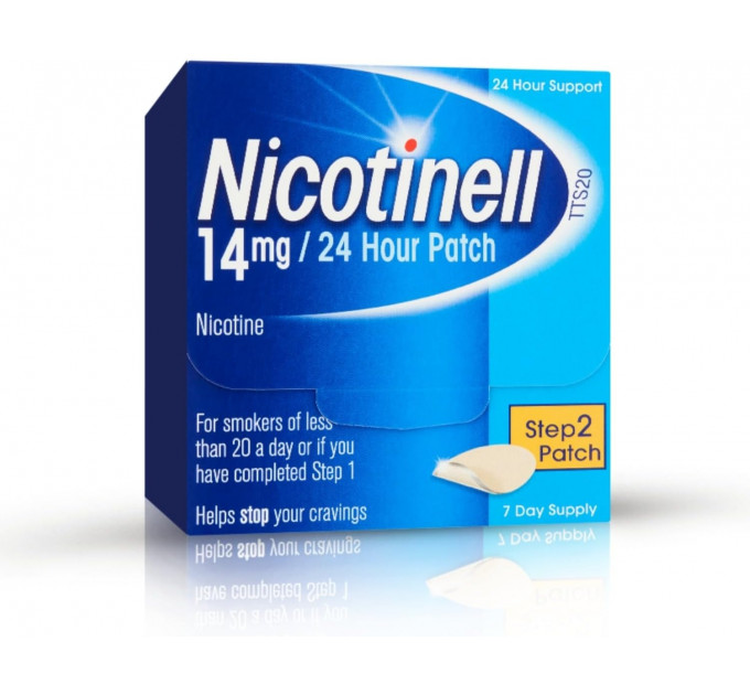 Никотиновый трансдермальный пластырь Nicotinell 14 мг Уровень 2 (курс на 7 дней 7 шт)