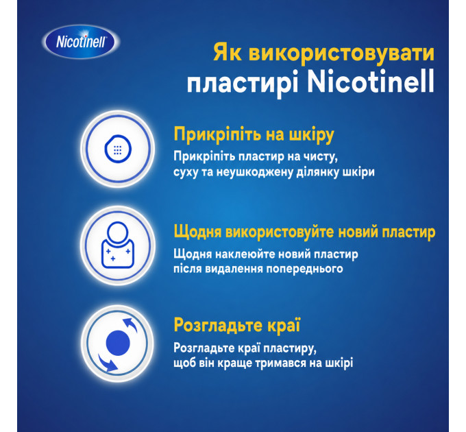Никотиновый трансдермальный пластырь Nicotinell 14 мг Уровень 2 (курс на 7 дней 7 шт)