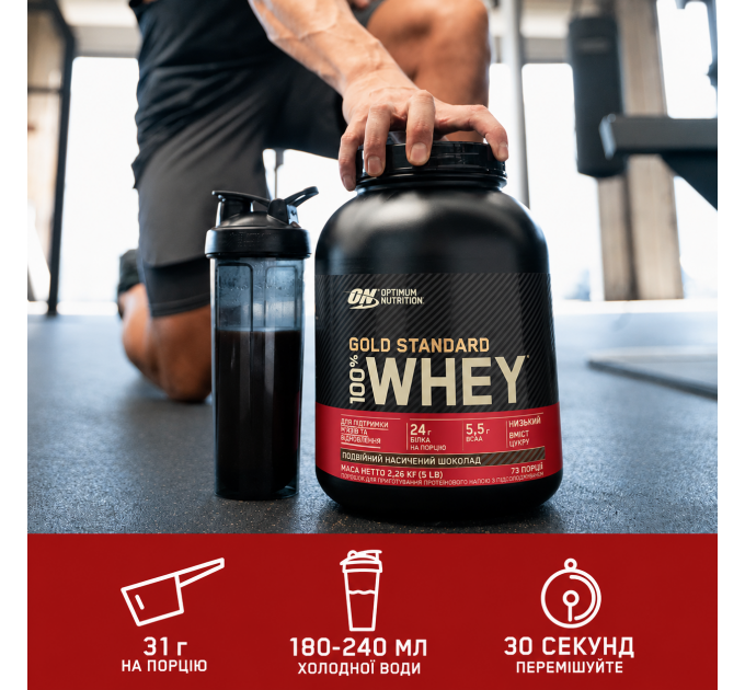 Протеїн сироватковий ізолят Optimum Nutrition 100% Whey Gold Standard зі смаком ванільного морозива 450 г