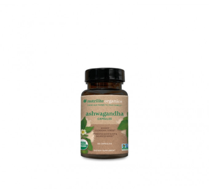 Органічна ашваганда для зняття стресу Nutrilite Organics Ashwagandha Capsules 60 капсул