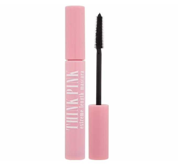 Туш для вій з ефектом екстремального подовження та об'єму Dermacol Think Pink Extreme Length Mascara чорна