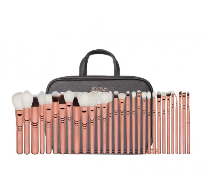 Професійний набір кистей для макіяжу Zoeva Makeup Artist Zoe Bag Rose Golden Vol 3 з сумкою 30 шт.