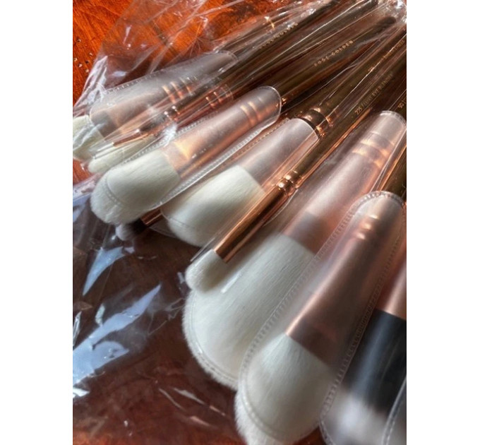Професійний набір кистей для макіяжу Zoeva Makeup Artist Zoe Bag Rose Golden Vol 3 з сумкою 30 шт.