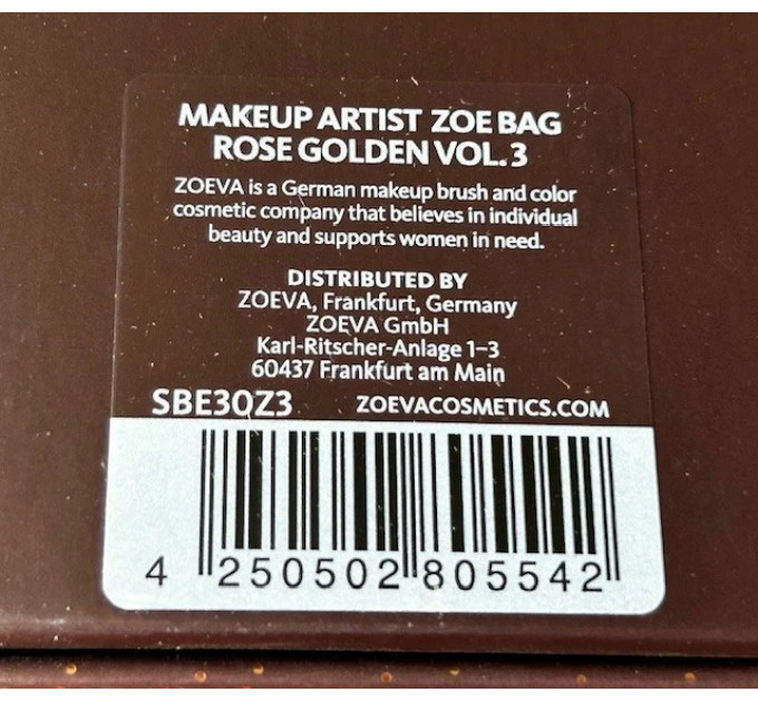 Професійний набір кистей для макіяжу Zoeva Makeup Artist Zoe Bag Rose Golden Vol 3 з сумкою 30 шт.