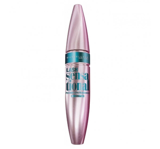Водостійка туш для об'єму та підкручування вій Maybelline New York Lash Sensational Waterproof Black (9.5 мл)