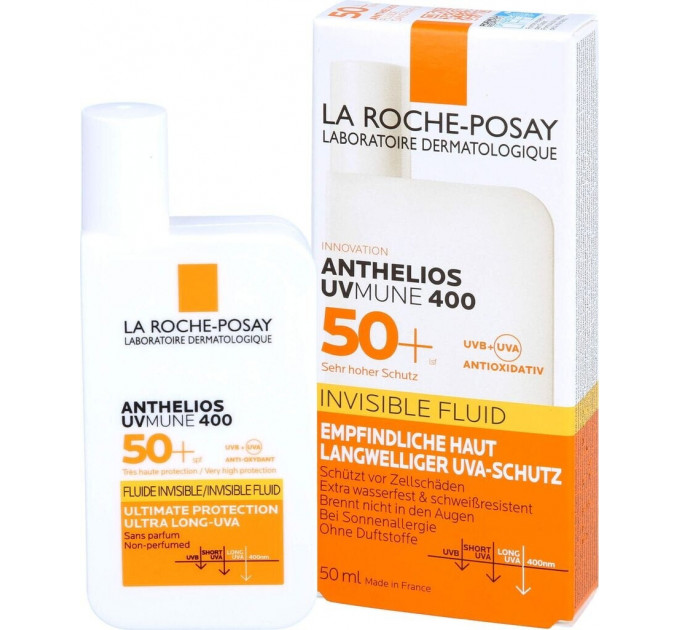 Сонцезахисний флюїд для обличчя La Roche-Posay Anthelios UVMUNE 400 SPF 50+ Invisible Fluid (50 мл)