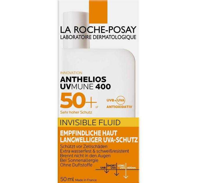 Сонцезахисний флюїд для обличчя La Roche-Posay Anthelios UVMUNE 400 SPF 50+ Invisible Fluid (50 мл)