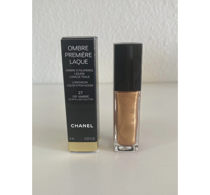 Рідкі сяючі тіні для повік Chanel Ombre Première Laque 27 Or Ambré 6 мл