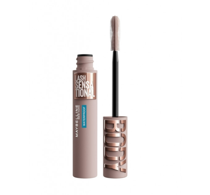 Водостійка об'ємна та підкручуюча туш для вій Maybelline New York Lash Sensational Body Mascara Waterproof 01 Black 9.7 мл