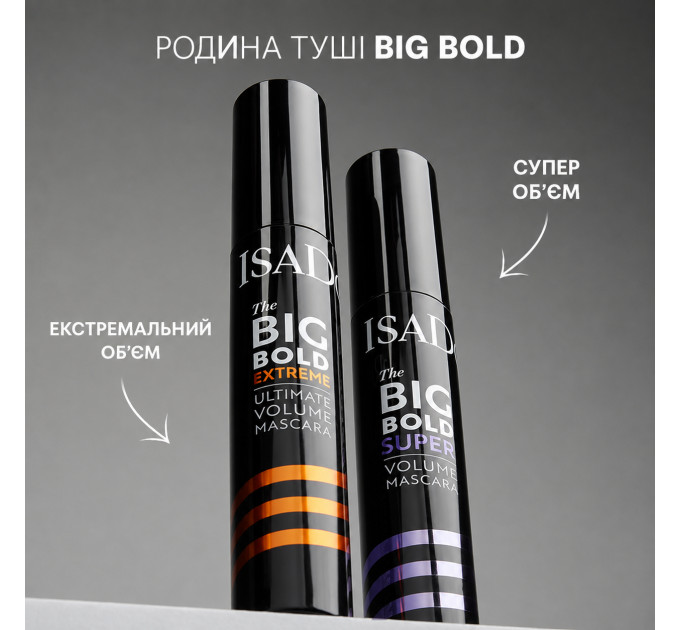 Екстремально об'ємна туш для вій IsaDora Big Bold Extreme Ultimate Volume 15 Extreme Black 14 мл