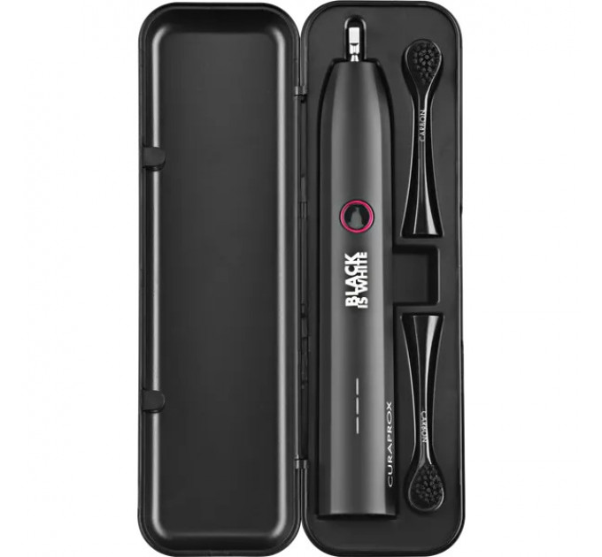 Преміальна швейцарська зубна щітка для відбілювання Curaprox Black is white Hydrosonic з 2 насадками, кейсом і зарядним пристроєм