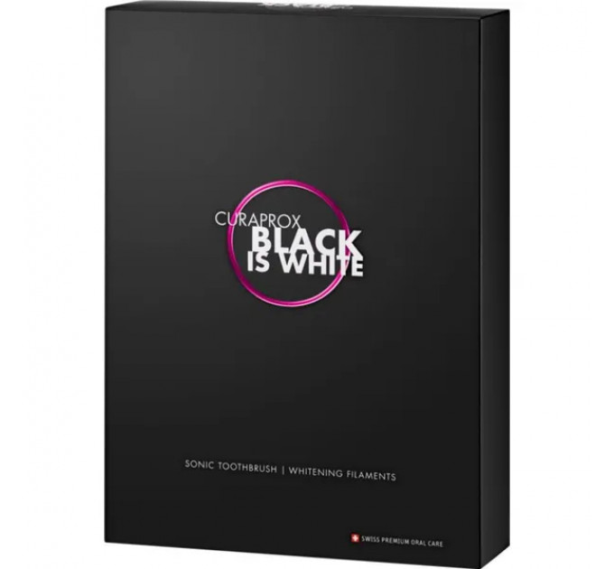 Преміальна швейцарська зубна щітка для відбілювання Curaprox Black is white Hydrosonic з 2 насадками, кейсом і зарядним пристроєм