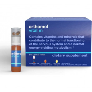 Вітаміни для чоловіків Orthomol Vital M (питна суспензія та капсули на 30 днів) Вітаміни для чоловіків Orthomol Vital M (питна суспензія та капсули на 30 днів)