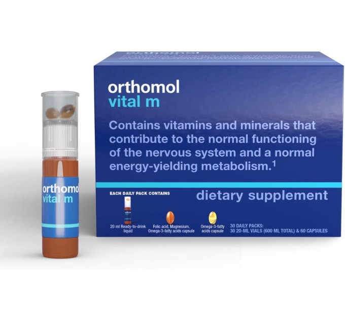 Витамины для мужчин Orthomol Vital M (питьевая суспензия и капсулы на 30 дней)
