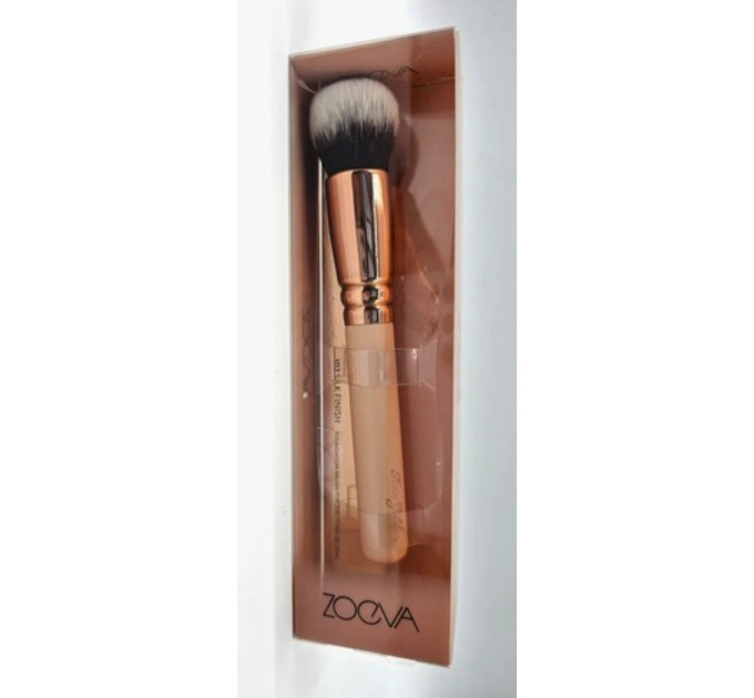 Профессиональная кисть для нанесения и растушевки тона ZOEVA 102 Silk Finish Rose Gold