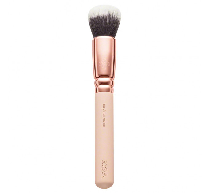Профессиональная кисть для нанесения и растушевки тона ZOEVA 102 Silk Finish Rose Gold