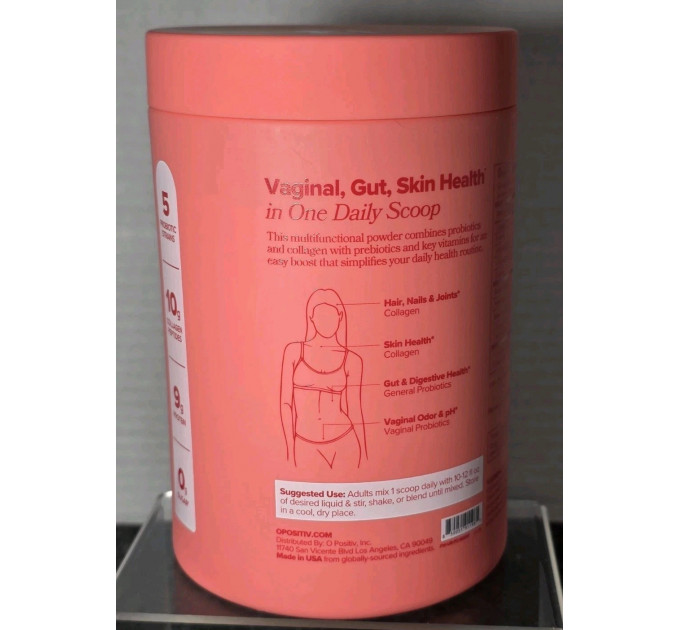 Пробіотики для жінок з пептидами колагену O Positiv URO Women’s Probiotic + Collagen Peptides Powder 212 г Made in USA