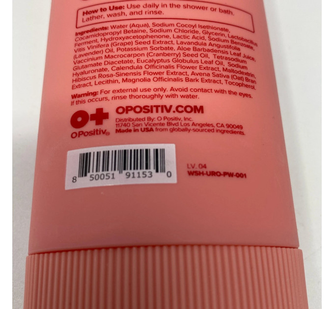 Гель для інтимної гігієни з пробіотиками O Positiv URO pH Balanced Probiotic Wash 200 мл Вироблено в США