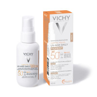 Сонцезахисний тонуючий флюїд для обличчя Vichy Capital Soleil UV-Age Daily Pigment SPF 50+ відтінок Light 40 мл Сонцезахисний тонуючий флюїд для обличчя Vichy Capital Soleil UV-Age Daily Pigment SPF 50+ відтінок Light 40 мл
