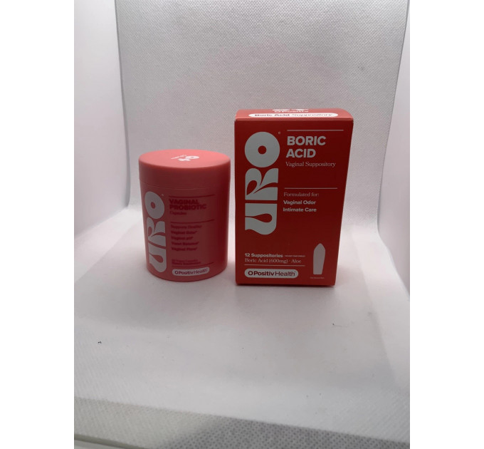 Комплекс для жіночої гігієни O Positiv URO Vaginal Probiotic 60 капсул + свічки Boric Acid Suppository 12 шт Made in USA