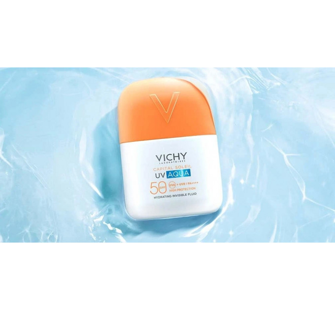 Сонцезахисний зволожуючий невидимий флюїд для обличчя Vichy Capital Soleil UV Aqua Hydrating Invisible Fluid SPF 50 (50 мл)