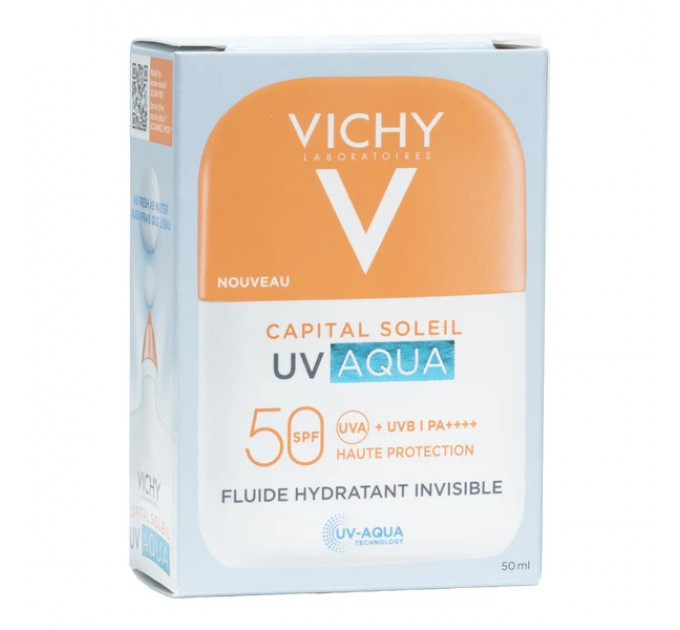 Сонцезахисний зволожуючий невидимий флюїд для обличчя Vichy Capital Soleil UV Aqua Hydrating Invisible Fluid SPF 50 (50 мл)