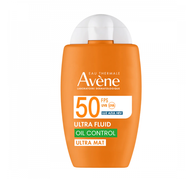Невидимий сонцезахисний флюїд для чутливої шкіри обличчя Eau Thermale Avène Ultra Fluid Invisible SPF 50+ флакон 50 мл