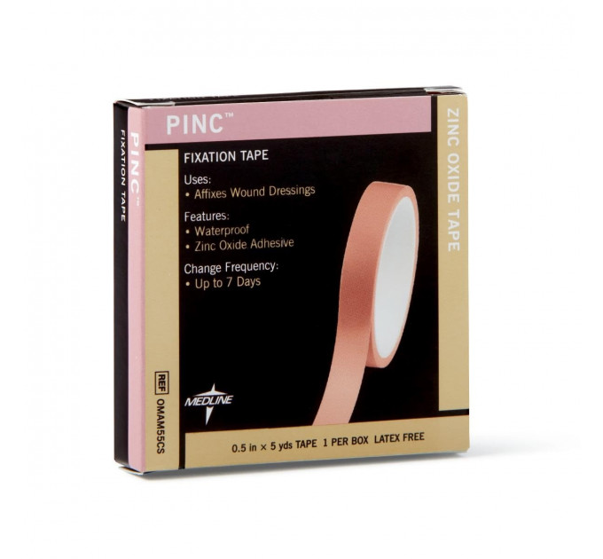 Фіксуючий гіпоалергенний пластир з оксидом цинку Medline PINC Zinc Oxide Fixation Tape 1.2 см х 4.5 м