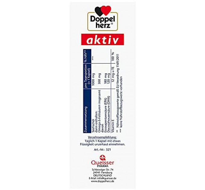 Риб'ячий жир у капсулах Doppelherz aktiv Omega-3 Seefischöl 1000 мг 80 капсул