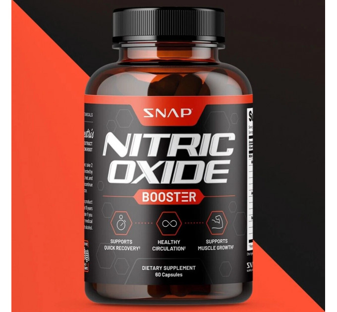 Предтренировочный комплекс аминокислот бустер оксида азота SNAP Nitric Oxide Booster дозировка 1500 мг 60 вегетарианских капсул