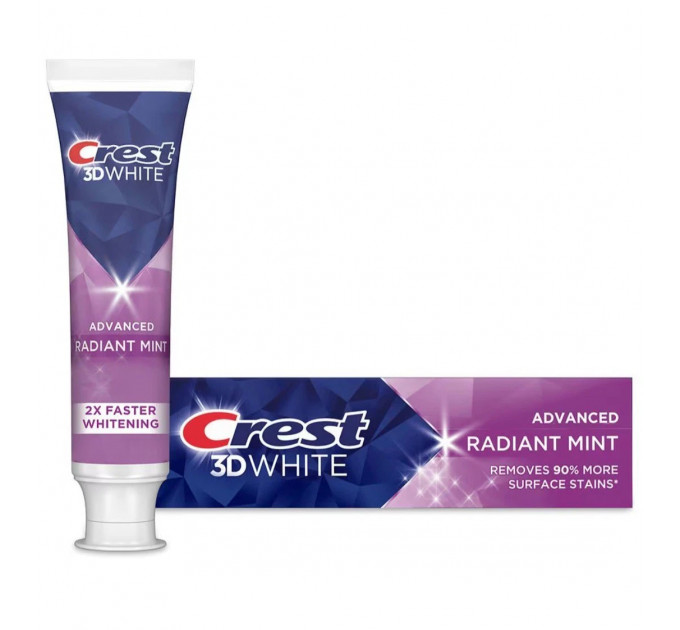 Набір для відбілювання зубів паста Crest 3D White Advanced Radiant Mint 68 г і м'яка зубна щітка Oral-B Advanced Whitening