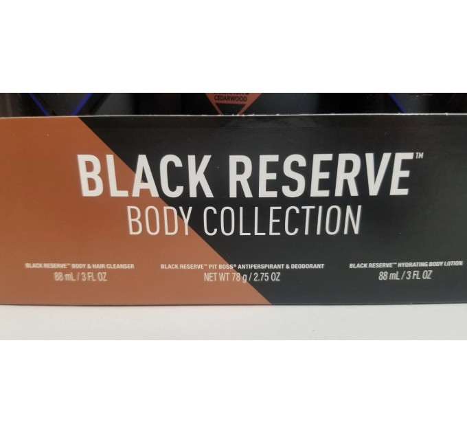 Подарунковий набір чоловічої косметики для тіла Jack Black Black Reserve Body Collection (гель 88 мл + лосьйон 88 мл + дезодорант 78 г)
