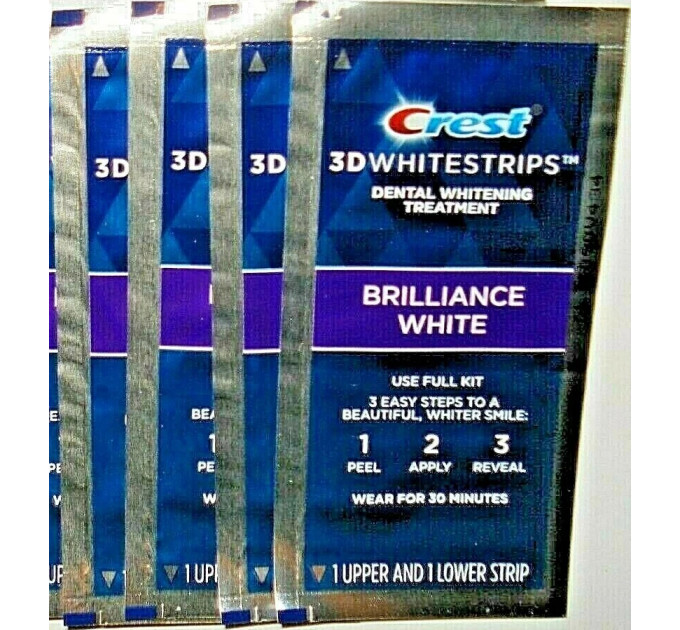 Смужки для відбілювання зубів Crest 3D Whitestrips Brilliance White набір 4 саше по 2 смужки