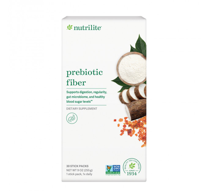 Пребіотик-клітковина для зниження цукру та покращення травлення Amway Nutrilite Prebiotic Fiber 30 порційних стіків