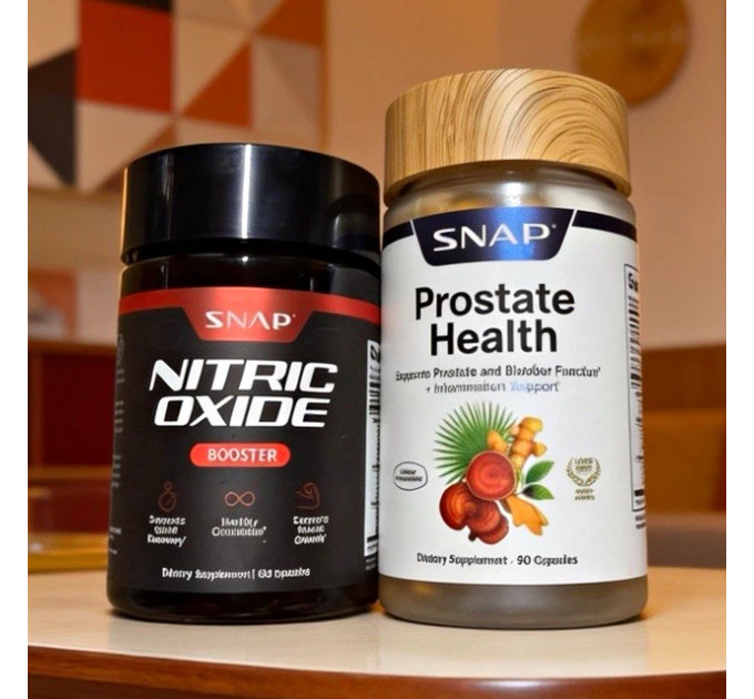 Комплекс амінокислот і рослинних екстрактів для чоловіків SNAP Supplements для здоров'я простати та витривалості 90 і 60 капсул