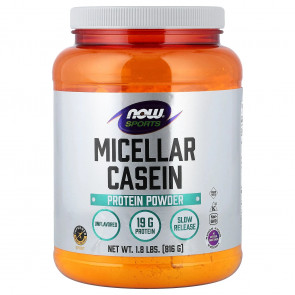 Казеїновий протеїн для спортсменів NOW Sports Micellar Casein Protein Powder натуральний смак 816 г