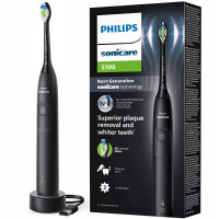 Акумуляторна звукова зубна щітка Philips Sonicare Series 5300 HX7101/01 чорна з насадкою та зарядною станцією Акумуляторна звукова зубна щітка Philips Sonicare Series 5300 HX7101/01 чорна з насадкою та зарядною станцією
