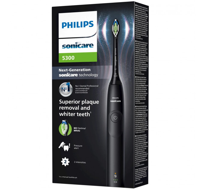 Акумуляторна звукова зубна щітка Philips Sonicare Series 5300 HX7101/01 чорна з насадкою та зарядною станцією