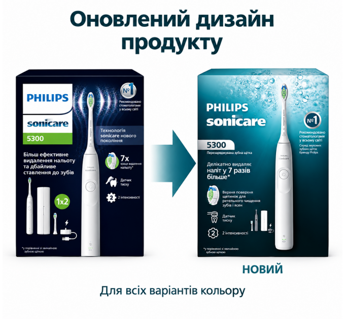 Акумуляторна звукова зубна щітка Philips Sonicare Series 5300 HX7101/01 чорна з насадкою та зарядною станцією