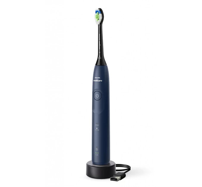 Акумуляторна звукова зубна щітка Philips Sonicare Series 5500 HX7113/01 темно-синя з дорожнім чохлом і насадкою