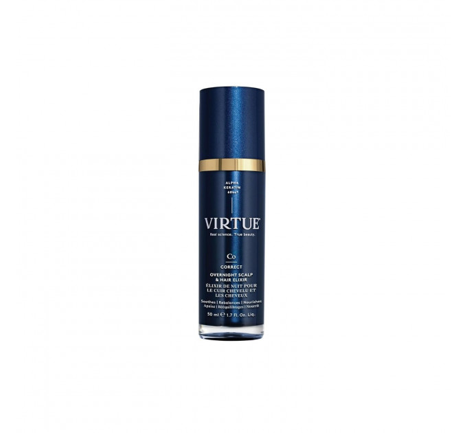 Нічна незмивна сироватка для відновлення волосся Virtue Correct Overnight Scalp & Hair Elixir 50 мл